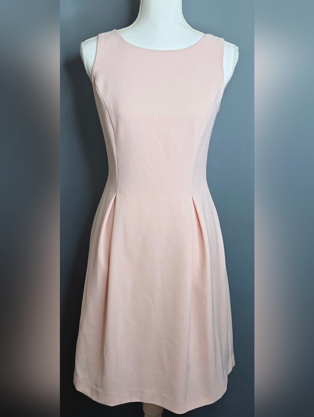 Vince Camuto Blush Pink Bow Back Fit & Flare Wedding Guest Dress NWOT Size 6